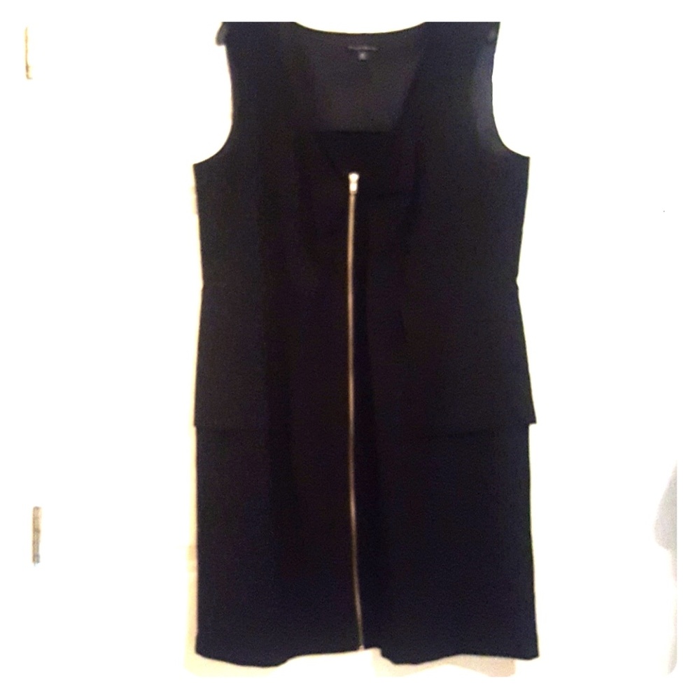 Black peplum zip up dress